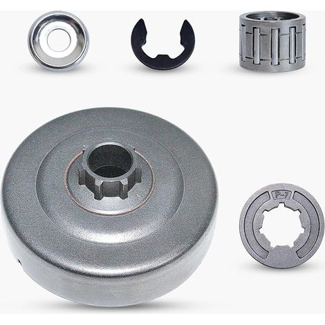 Tambour d'embrayage P7Jante de pignon pour STIHL MS170 MS180 MS250 MS251 017 018 021 02 Tronçonneuse Remplacement Pièces avec Roulement à aiguilles Rondelle E-Clip 9512 933 2260 (1/5)