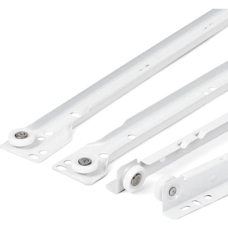 Coulisses de tiroir 300 mm - Lot de 2 (1 paire) Coulisses coulissantes blanches, partiellement extensibles (1/5)
