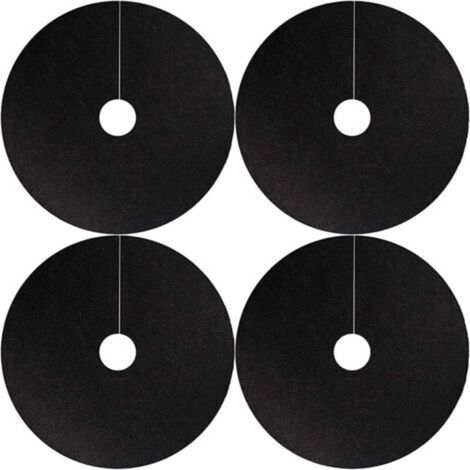 Lot de 4 Anneaux de paillage en Non-tissé - Anti-Mauvaises Herbes biodégradables - Tapis de barrière Anti-Mauvaises Herbes réutilisables (4 pièces de 52cm - Trou intérieur 6 cm)