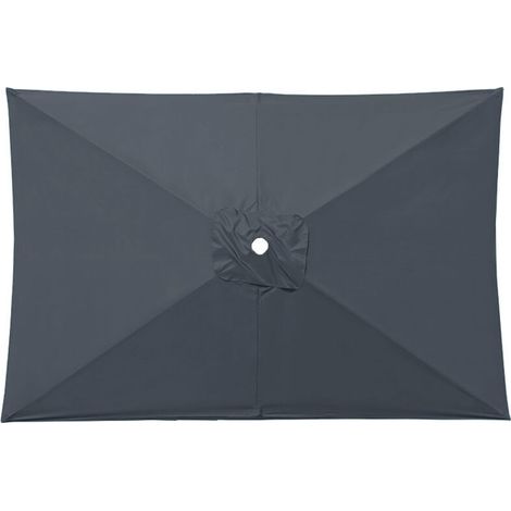 Toile de Parasol Rectangulaire, Housse de Remplacement pour Parasol Extérieur, Parasol de Jardin Anti-UV et Imperméable, Protection Solaire et Pluie, Remplacement de Toile de Parasol(2X2M,Gris)