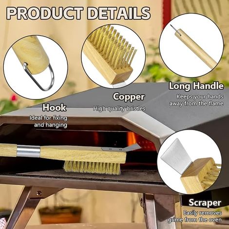 OFFCUP 50cm Brosse Four à Pizza, Brosse en Cuivre Pierre Pizza (1/3)