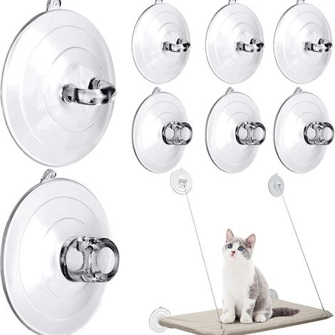 Un lot de 8 ventouses de rechange pour appuis de fenêtre et hamacs de fenêtre pour chats. (1/5)
