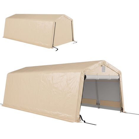 Tente garage carport dim. 6,2L x 3,3l x 2,4H m acier galvanisé robuste PE haute densité 150 g/m² imperméable anti-UV (1/5)