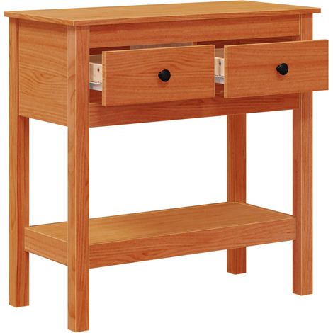 Mesa Consola Marrón cera 75 x 35 x 75 cm Madera de Pino Sólido vidaXL