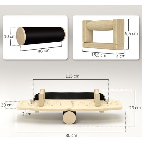 Push Up Bars Set, Liegestützgriffe mit Trainingsboard & Widerstandsbändern, Holz (1/5)