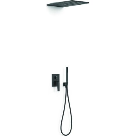 Kit mitigeur encastré 3 voies Rapid‑box pour douche Slim Noir mat - TRES 20237301NM