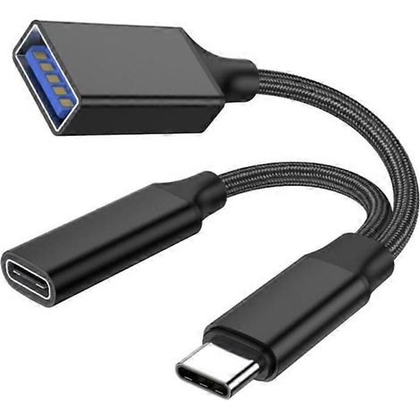Câble adaptateur OTG USB Type-C vers USBC à charge rapide PD10W pour téléphone portable et ordinateur portable (1/5)