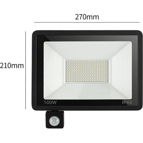 Focos de jardín para exteriores - Paquete de 2 luces de pared LED PIR de 100 W con detección de movimiento
