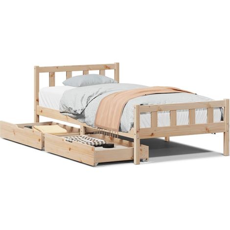 Maison Exclusive - Cadre de lit sans matelas 90x190 cm bois de pin massif (1/5)