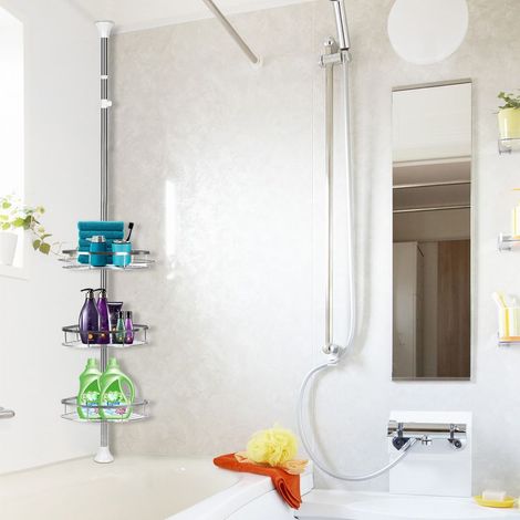 Etagère de Douche Etagère d'angle Serviteurs de Douche en Acier Etag re Murale Hauteur Réglable etagere de Douche en Acier Inoxydable 3 etages (1/5)
