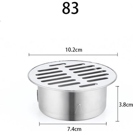 Desagüe de sifón redondo, independiente, de acero inoxidable, apto para balcones, terrazas, azoteas, patios y jardines (diámetro 200 mm) (1/5)