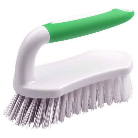 Brosse à récurer. poignée confortable et poils rigides flexibles. robuste. pour douches. lavabos. tapis et sols de salle de bain - Lot de 2 (1/4)