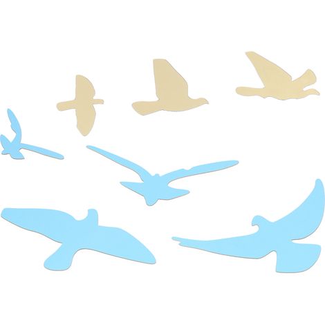 Sticker mural miroir en forme d'oiseau, à faire soi-même, pour la décoration du salon et de la chambre (doré) (1/5)
