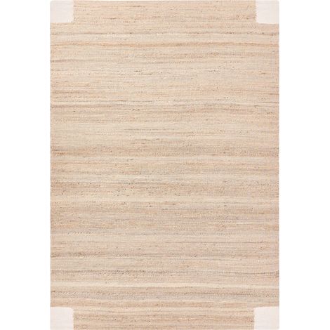 Tappeto in juta rettangolare 160 x 230 cm Tessuto in stile rustico Soggiorno Camera da letto Beige chiaro Amravati