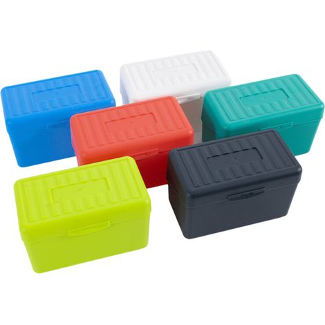 Boîte à fiches, porte-cartes, organiseur de fiches pour recettes, notes, adresses et recettes (rouge, jaune, blanc, vert) (1/5)