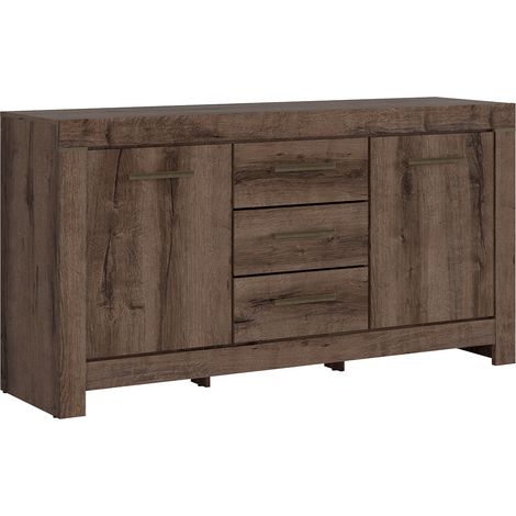 Buffet 2 portes 3 tiroirs Adam Bois foncé (1/5)