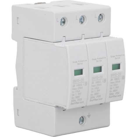 Parafoudre 20 kA, protection contre les surtensions, réponse rapide, capacité de charge élevée, protecteur de tension domestique triphasé 385 V (1/5)