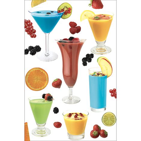 Sticker réfrigérateur et lave vaisselle, smoothies fruits frais déco, 75 cm X 49 cm (1/4)