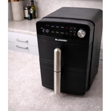 Blunord Friggitrice Ad Aria 10 Litri Doppio Cestello (5L 5L) Dual Zone 6 Programmi Display Touch 2 Griglie Incluse Senza Olio (1/4)