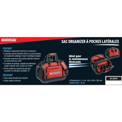 Bolsa de herramientas Facom bs.2sbpb estructura autoportante tejido 1200 denier