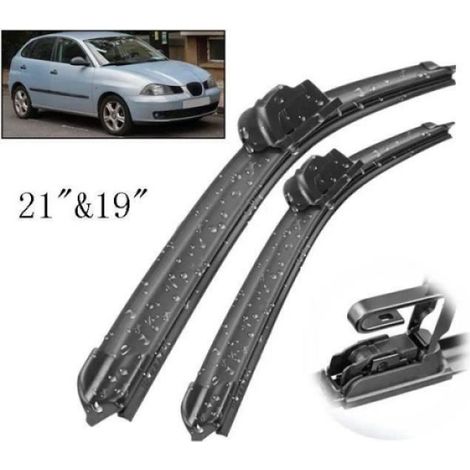 Balai Essuie-Glace Avant - Caoutchouc Naturel Haute Résistance - Pour Seat Ibiza MK3 6L 2002 à 2005 - Lot de 2 (1/4)