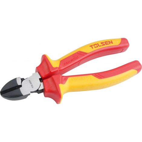 Pince coupante isolée VDEline Premium, 160 mm, acier au chrome-vanadium, 1000 V, levier excentrique pour une coupe facile, certifiée VDE/GS, conforme à la norme EN60900, poignée antidérapante bi-matiè (1/4)