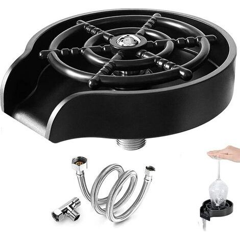 Enjuagador de fregaderos de vidrio, lavador de tazas de acero inoxidable, manguera automática, limpiador portátil