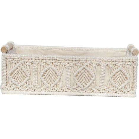 royaluxe - Panier de rangement décoratif à pompons - Style bohème - Panier décoratif tissé pour comptoir, papier toilette - Panier de rangement pour la maison/la chambre à coucher,Style C (1/2)