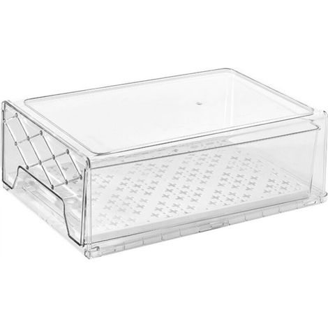 Plastic storage box, refrigerator storage and kitchen organization, stackable refrigerator drawer for bread, food, fruit, vegetables 32 11.3 20.5 (1/5)