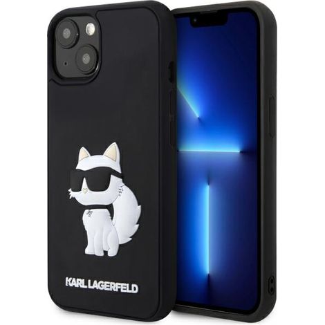 Hülle für iPhone 14 Plus Karl Lagerfeld Rubber Choupette 3D Schwarz (1/5)