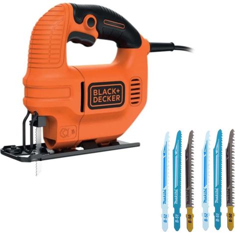 Black and Decker 400w Jigsaw Bevel Cut 240v Low Vibration and X6 Blades KS501-GB (1/5)