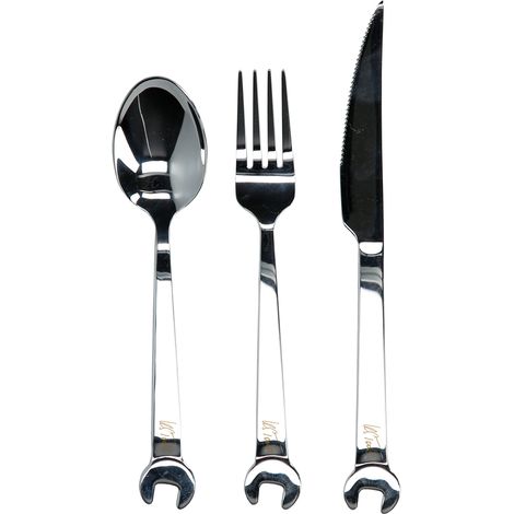 Set di Posate KS Tools 3 pezzi nero rosso acciaio inox (1/5)