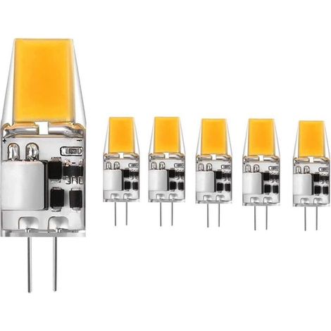 Ampoule LED G4 12V, 5W G4 LED COB Équivalent 30W 50w G4 Ampoule Halogène, Blanc Naturel 4000K, 500 Lumens, Non Dimmable, Lot de 5 [Classe énergétique E] (1/4)