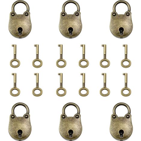 candados antiguos, llaves pequeñas multiusos, artículos para el hogar a juego, equipaje y joyero (con 12 llaves).