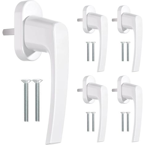 White Lockable Window Handle, made with High Precision Zinc Alloy Base and Space Grade Aluminum Alloy handle. (1/4)