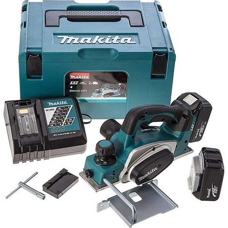 Makita Outillage - Rabot sans fil 18V 82 mm, 2 batteries 5,0 Ah, chargeur DKP180RTJ (1/5)