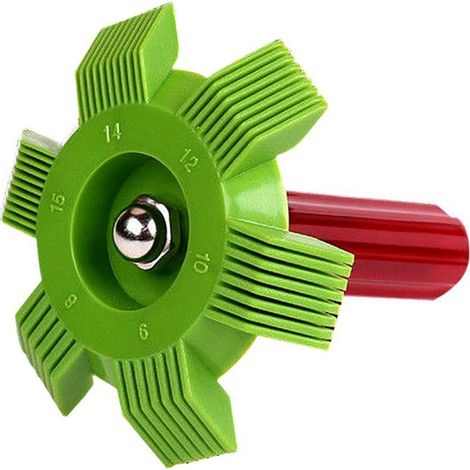 2 pièces ensemble de brosse et de peigne de nettoyage d'aileron de condenseur de climatiseur nettoyant lisseur Kit de bobine de réfrigérateur entretien de CVC outil de nettoyage de réparation de radia (1/5)