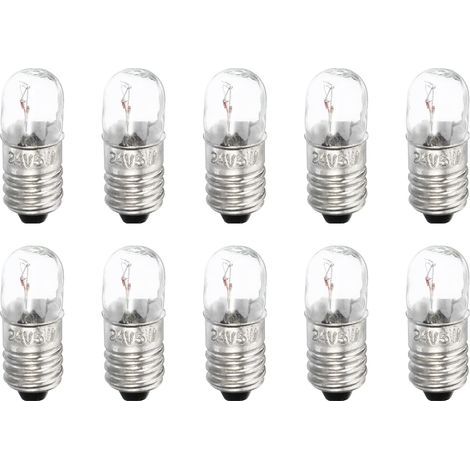 10 E10 24V 5W warmgelbe Glas-Metall-Glühbirnen für Taschenlampen, Instrumente und Signalgeräte (1/5)