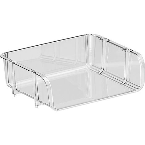 Transparenter, stapelbarer Schreibtisch-Organizer, Aufbewahrung für Büromaterialien, Schreibtisch-Organizer S 26,5 x 20,2 x 8 cm (1/5)