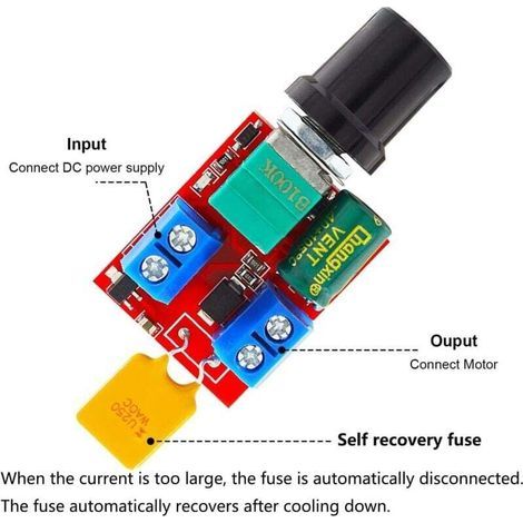 4 Pcs Variateur de Vitesse PWM DC 5V-35V 5A Régulateur Moteur LED Interrupteur 6V 12V 24V (1/3)