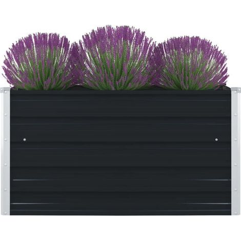Pot de fleurs, 100 x 100 x 45 cm, acier galvanisé, couleur anthracite. (1/5)