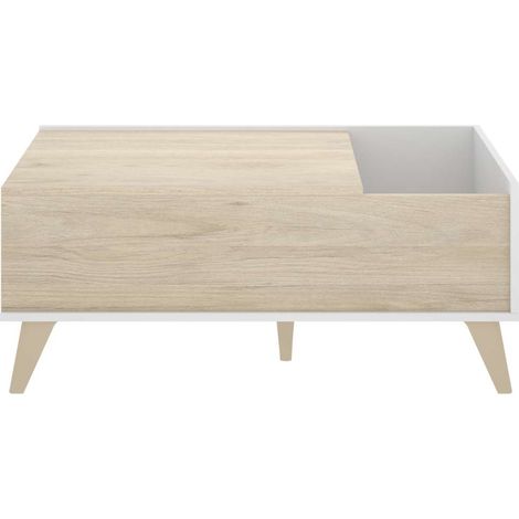 Mesa de centro elevable Cazalilla en natural/blanco, 41 cm(alto)99 cm(ancho)60 cm(largo) (1/4)