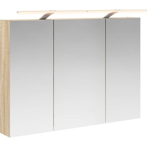 Maison Exclusive - Badezimmerspiegelschrank Sonoma-Eiche 100 x 14