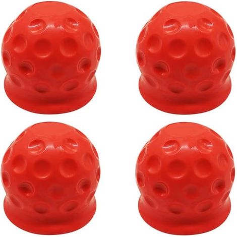 Juego de 4 tapas protectoras para acoplamientos de remolque - Protección para barra de remolque, acoplamiento y bola - Rojo (1/5)