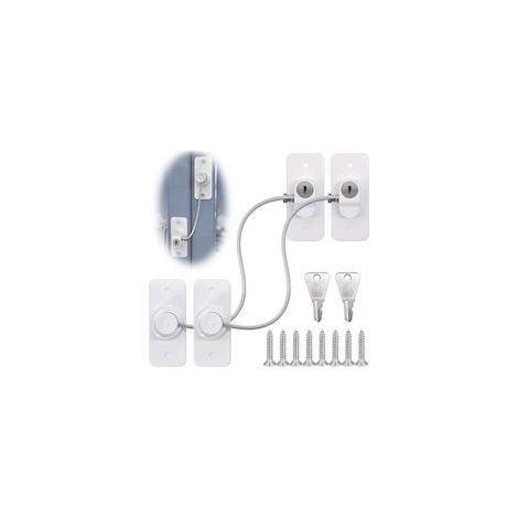 Ensemble de 2 verrous de fenêtre pour fenêtres UPVC, verrous de restriction de fenêtre pour la sécurité des enfants avec clés à vis (1/5)