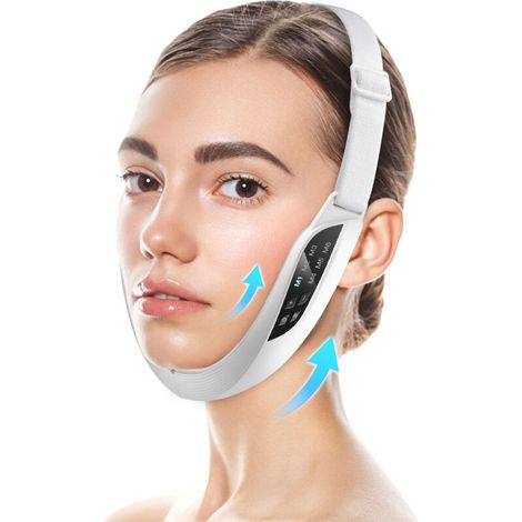 Masajeador facial en forma de V, instrumento mágico de microcorriente en forma de V para el rostro, instrumento de belleza para masaje facial y de mentón. (1/4)