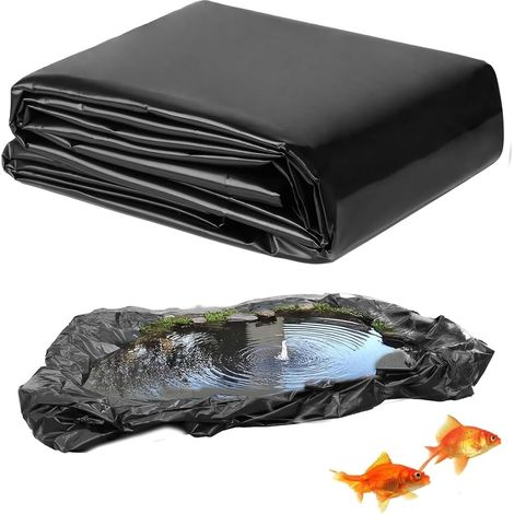 Liner Bassin extérieur 4X8m Liner Bassin Grand Bassin à Poissons, Résistant aux déchirures Facile à Plier inodore, sans Fuite, bache agricole fontaines pour Bassin d'agrément (1/5)
