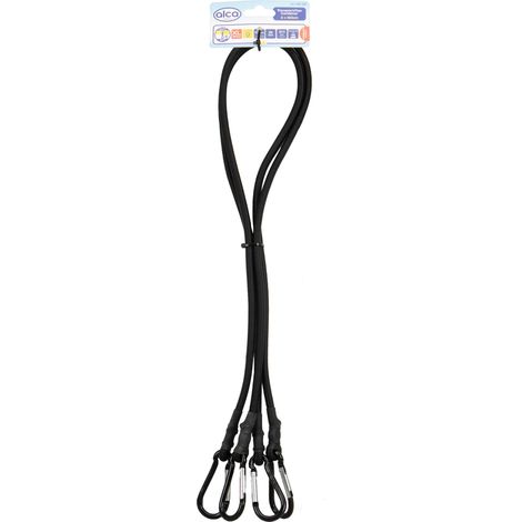 alca® Gepäckspanner mit Karabiner 2 Stk. 100cm schwarz Spanngurte Expander mit Haken verstellbar & dehnbar - für Auto, Fahrrad, Motorrad, Möbel & Transport