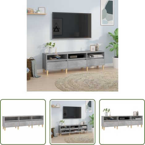Meuble tv bois d'ingénierie - Meuble TV gris béton 150x30x44,5 cm bois d'ingénierie (1/5)