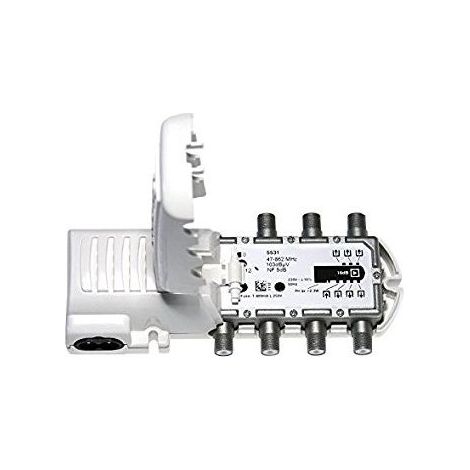 Amplificador de vivienda UHF con 6 salidas  Blanco
